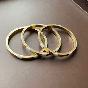 Lucky Brand Gold and Cream Bracelet Set